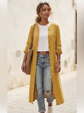 Anthropologie Saturday Sunday Cotton Duster Cardigan Size S